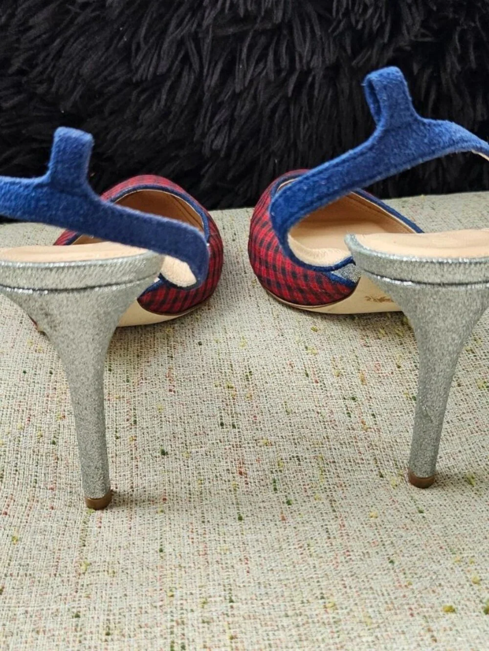 J.Crew Women Heels Pump Shoes Fabric Upper Sandal Made in Italy Size 7